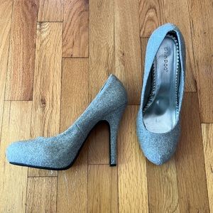Bamboo Tweed Linen Platform Pumps